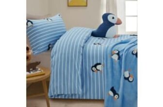 Blue Puffin Tufted Reversible Single Duvet Set