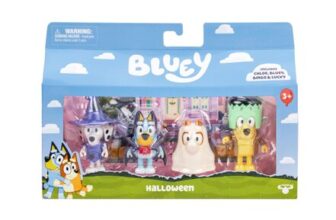 Bluey 4-Pack Halloween Poseable Figures: Bluey, Bingo, Chloe, Lucky (2.5-Inch)