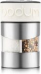 Bodum Twin 2-in-1 Salt and Pepper Grinder White Adjustable Ceramic Mill for Kitchen and Table Easy to Refill