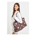 Boohoo Polka Dot Detail Canvas Tote Bag