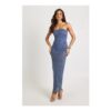 Boohoo Velvet Lace Bandeau Maxi Dress
