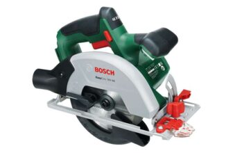 Bosch 18V System Cordless Circular Saw EasyCirc 18V-48 (Cutting Wooden Materials up to 48 mm incl. Vacuum Adapter, Parallel Guide)
