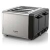 Bosch DesignLine Plus TAT4P440GB 4 Slot Stainless Steel Toaster with Variable Controls