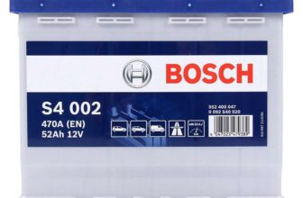 Bosch S4002 – car battery – 52A/h – 470A – lead-acid technology – for vehicles without Start/Stop system