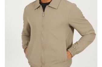 Brave Soul Mens Taupe Seersucker Long Sleeve Harrington Jacket