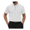 Breeze Mens Collared Polo Shirt, Quick-Dry, Short Sleeve, White