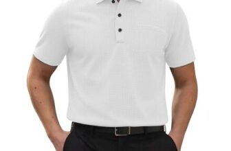 Breeze Mens Collared Polo Shirt, Quick-Dry, Short Sleeve, White