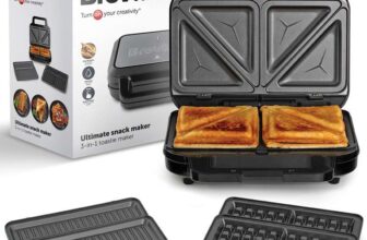 Breville 3-in-1 Ultimate Snack Maker, Deep Fill Toastie Maker, Waffle Maker & Panini Press, Non-Stick Plates, Black&Stainless Steel – Prime