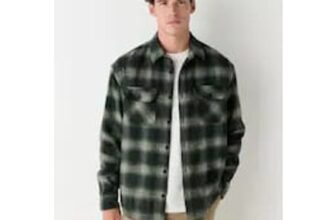 Brown Twin Pocket Long Sleeve Check Overshirt