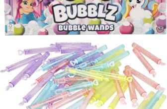 Bubblz 48-Pack Pastel Bubble Solution with Wands Mini Bubble Bottles with Stick Wands for Kids Ideal for Party Bag Fillers, Outdoor Play & Birthdays Bubble Toy Set for Ages 3