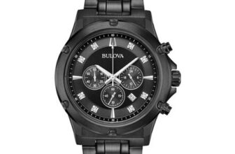 Bulova Classic Chronograph Mens Diamond Dial Watch & Bracelet Gift Set
