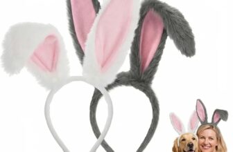 Bunny Ears Headband, Bendable Plush Rabbit Ears Hairband Headband Easter Hair Accessories for Bunny Costume, Cosplay Party, Womens Fashion Headbands