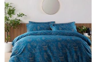 CHRISTY King Teal & Gold Japanese Maple Duvet Set 200TC