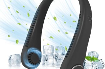 CNMTCCO Portable Neck Fan Rechargeable – Bladeless Wearable Fan with 360 Cooling Airflow, Quiet Personal Neck Air Conditioner for Women and Men, Ideal for Sports, Travel and Holiday Gifts (Black)