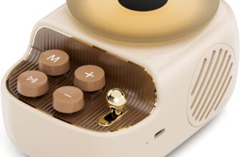 COLSUR Mini Bluetooth Speaker, Small Retro Speaker with Night Light, Portable Wireless Bluetooth 5.3, 1200mAh Battery, Support TF Card, Indoor/Bedroom/Living Room/Travel/Gifts
