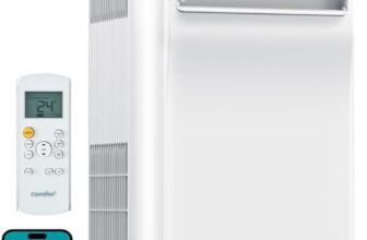 COMFEE 7000 BTU Portable Air Conditioner App Control with Dehumidifier & Fan mode, Remote Control & Window Installation Kit Included, 24-Hour Timer for Rooms Up to 269 sq.ft. (25)