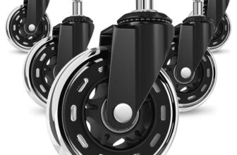 COSYLAND Office Chair Wheels Replacement For All Floors – 10x22mm Set Of 5 (Prime Day Deal)