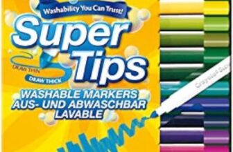 CRAYOLA SuperTips Washable Markers – Assorted Colours (Pack of 24) Premium Felt Tip Pens That Can Easily Wash Off Skin & Clothing Ideal for Kids Aged 3