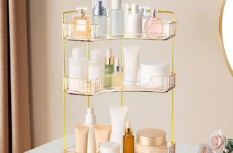 CROWNSHOP 3-Tier Corner makeup Storage makeup Organiser Acrylic Shelf for Makeup Skincare Toiletries Perfumes Counter & Vanity Tray Shower Cosmetic Organizer