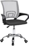 CROWNSHOP Ergonomic Office Chair with Lumbar Support – Adjustable Height Mesh Computer Chair 360 Swivel Executive Desk Chair for Home Office Grey
