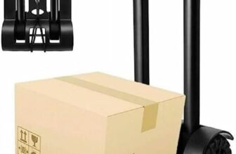 CROWNSHOP Folding Hand Truck 75kg Sack Barrows 4 Wheels Lightweight Luggage Trolley Alloy Heavy Duty Sack Truck with 2 Elastic Ropes for Travel Moving Office Shopping Industrial Warehouse