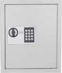 CROWNSHOP Key Safe – Electronic 48 Keys Hooks Wall Mounted Key Safe Box Locker Key Cabinet High-Security Digital Money Keys Lock Box for Home Office