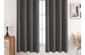 CUCRAF 100% Blackout Curtains, Grey, 69-Inch, 2 Panels