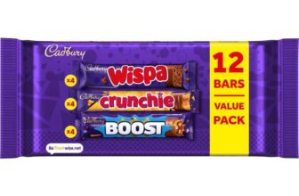 Cadbury Mixed Chocolate Bar Value Pack, 4 x Wispa, 4 x Crunchie & 4 x Boost Bar Multipack 347.2 g – S&S £3.80 / £3.40