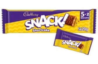 Cadbury Snack Chocolate Shortcake Biscuit 5x20g