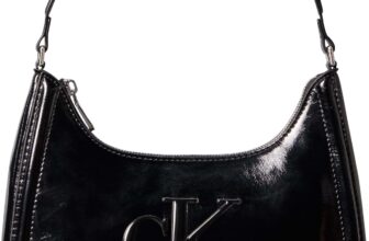 Calvin Klein Womens BOLD CK METALLIC SHOULDER BAG LV04F3332G Crossover, Black (Black), One Size