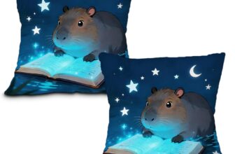 Capybara Cushion Covers, Double-Sided Pillow Case, Soft Capybara Gift, 45x45cm for Bed Sofa Chair, Reading Relaxation Home Decor Gift