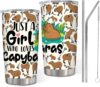 Capybara Water Bottle, Cute Water Bottle with Straw & Lid, 20oz Leakproof Stainless Steel Insulated Coffee Cup Portable Heat Resistant Thermal Tumbler for Office Travel School, Capybara Lovers Gift