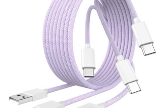 Car Carplay Cable for iPhone 16/15, 3 Pack USB to USB C Cable, 2M USB A to USB C for Carplay USB C Woven Cord for iPhone 16/16 Plus/16 Pro/16 Pro Max/15/15 Pro/15 Pro Max Car Charger Cord, Purple