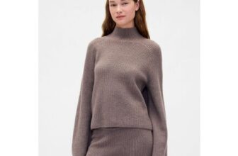 CashSoft Light Brown Shaker-Stitch Turtle Neck Jumper