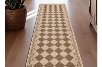 Cekene Jute Hallway Runner 50x150cm, Non-Slip, Washable, Brown