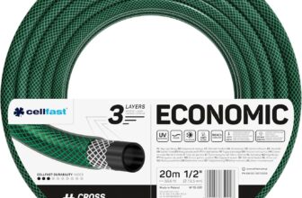 Cellfast Garden Hose ECONOMIC 1/2 20 m, Flexible and Three-layer Hose, Resistance to UV, Internal Part Resistant to Algae, 10-001
