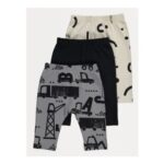 Charcoal Construction Graphic Leggings 3 Pack