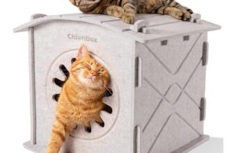 Chienbox Felt Cat House Cozy Indoor Cave Bed Scratch-Resistant