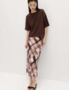 Chiffon Checked Midaxi Slip Skirt – Free In Store Collection