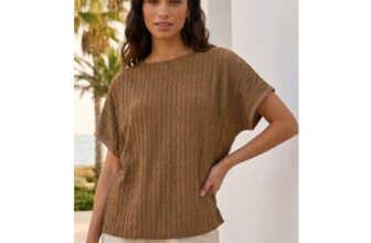 Chocolate Textured Stretch Tunic Top