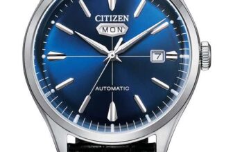 Citizen Mens Analog Automatic Watch NH8390-20LC with Day & Date Windows