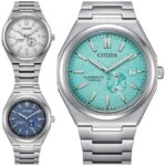 Citizen Zenshin 60 Automatic Sapphire Super Titanium Mens Watch Silver/Blue/Tiffany Blue