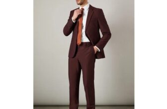 Claret Burgundy Slim Fit Suit Trousers