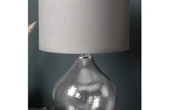 Clearance Harbour Studio Emre Hammered Teardrop Shiny Grey Table Lamp