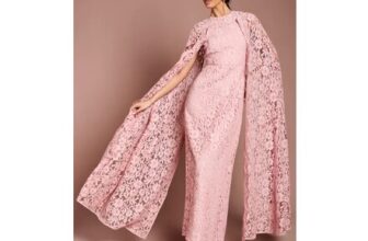 Coast Lace Cape Gown