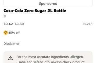 Coca-Cola Zero Sugar, 2L (Can buy any amount) via Co-op – Huddersfield – Fees Apply