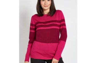 Colour Block Stripe Knitted Jumper