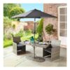 Compact Rattan Bistro Set with Parasol