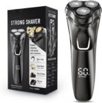 Cordless Electric Razor for Men: 4D Floating Mens Shavers Waterproof with LED Display & Travel Lock – USB Rechargeable Beard Shaver with Pop-up Trimmer