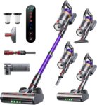 Cordless Vacuum Cleaner, 600W 50KPA Stick Vacuum with Touch Screen, Up to 65 Mins Runtime, Cordless Powerful Vacuum with Rechargeable Wall Mount, Lightweight Vacuums for Hardwood Floor Carpet Pet Hair